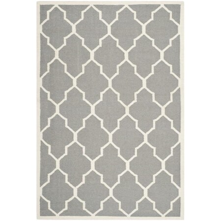 Safavieh Dhurries Hand Woven Flat Weave Rectangle Rug- Grey - Ivory- 10 x 14 ft. DHU632B-10